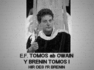 Caption annoucing accession of King Tomos I