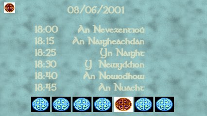 Keltica programme menu