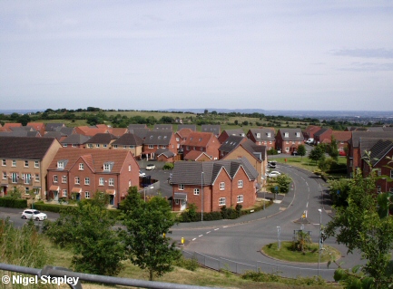 Picture of new apartments and houses seen from the slope above