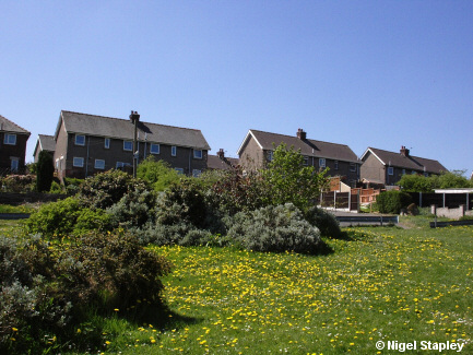 Picture of houses seen from below