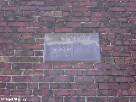 Picture of plaque in the gable of an abandoned Welsh chapel