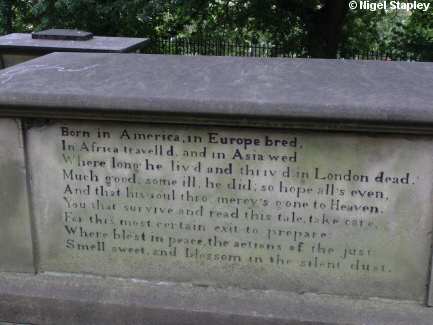 Picture of an 18th century stone tomb