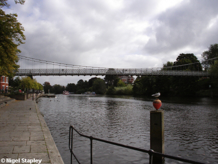 Picture of a suspension bridge over a river
