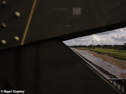 Picture of bridge girders seen close up
