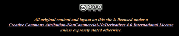 Screenshot of the Creative Commons licence for this site