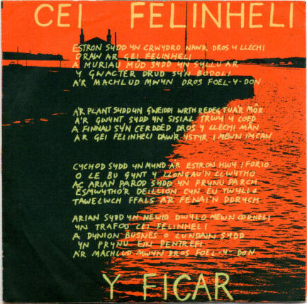 Clawr blaen 'Cei Felinheli' gan Y Ficar / Front cover of 'Cei Felinheli' by Y Ficar