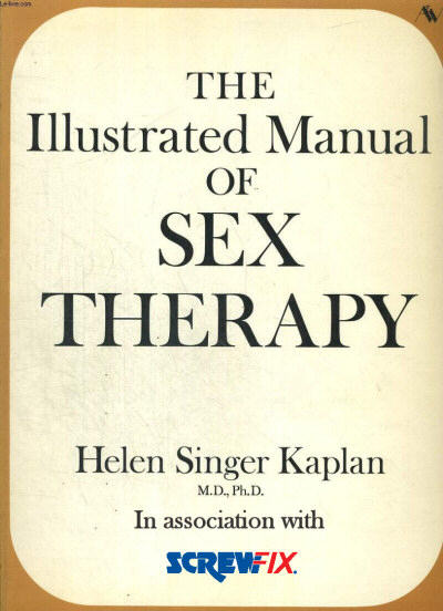 Mocked-up image showing a manual of sex therapy - sponsored by Screwfix