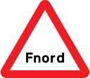 Road sign saying 'Fnord'