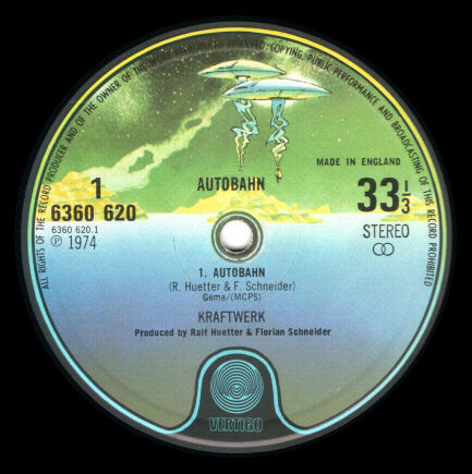 Picture of the label of 'Autobahn' by Kraftwerk