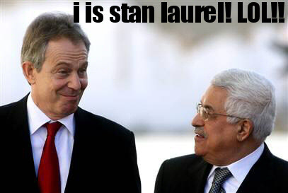 Picture of Blair with funny expression. Caption: 'i iz stan laurel! LOL!!'