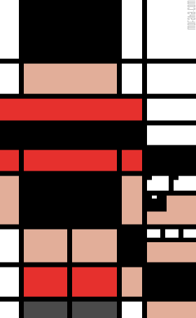 Picture by Mofaha of Dennis The Menace and Gnasher as if done by Piet Mondrian