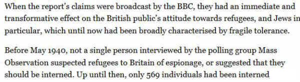 screenshot from the Guardian about how the BBC broadcast the story and changed public attitudes to refugees from Nazism ...
