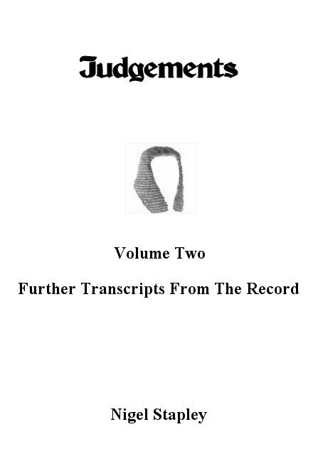 Front cover of 'Judgements Volume Two' by Nigel Stapley'
