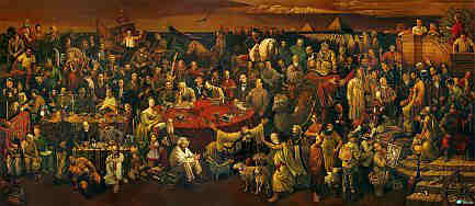 Painting containing many famous people