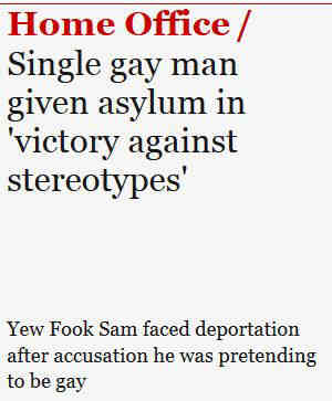 Screenshot from the Guardian about a gay man called Yew Fook Sam