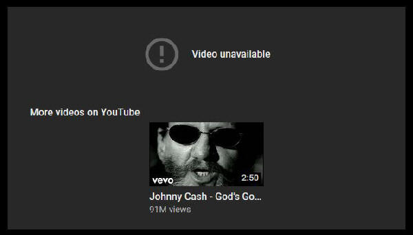 Screenshot of an embedded YouTube video saying, 'Video unavailable'