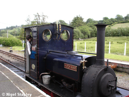 Photo of a small steam engine called 'Holy War'