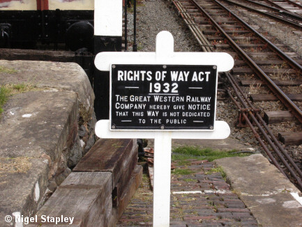 Photo of a railway sign: 'The Great Western Railway Company Hereby Give Notice That This Way Is Not Dedicated To The Public'