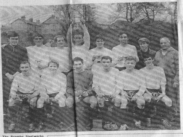 Newspaper picture of Brymbo Steelworks FC, 1967