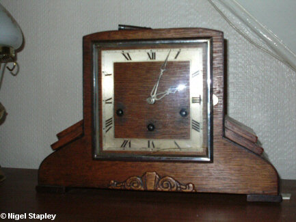 Photograph of a clock on a sideboard