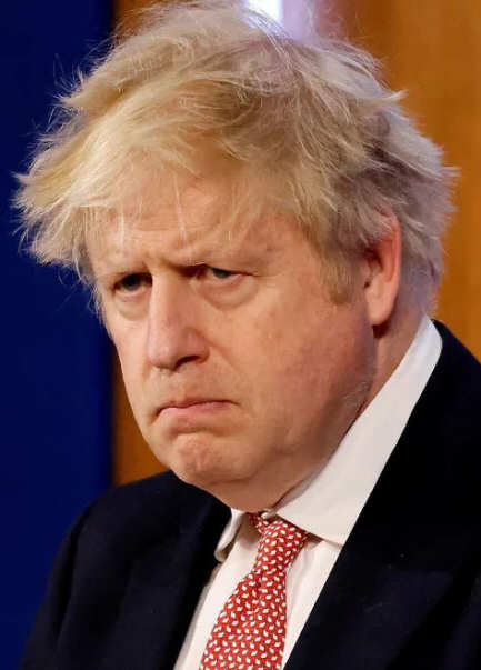 A photo of a scowling Boris Johnson