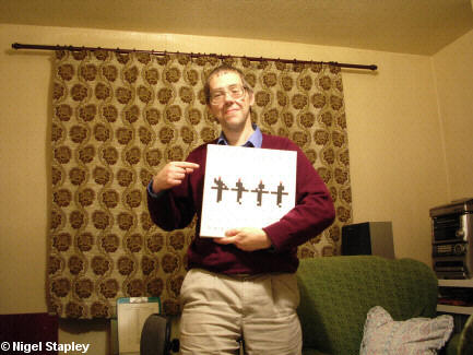 Photo of me holding my copy of Kraftwerk's 'The Catalogue' box set