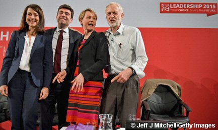 Photo of the Labour Party leadership contenders standing in a line