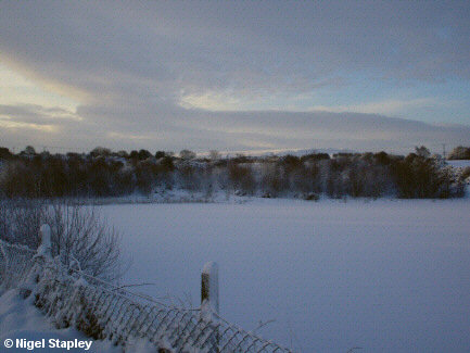 Photo of a frozen-over lake