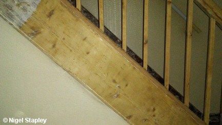 Photo of a partly-sanded wooden panel