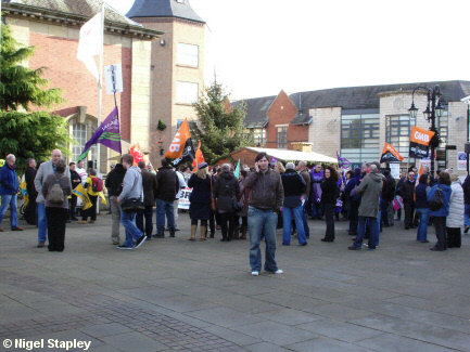 Photo of the beginning of a protest rally