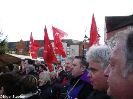 Photo of people at a protest rally